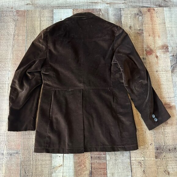 Vintage Danny's Men's Brown Velvet Blazer Jacket Size 40 - Picture 8 of 9